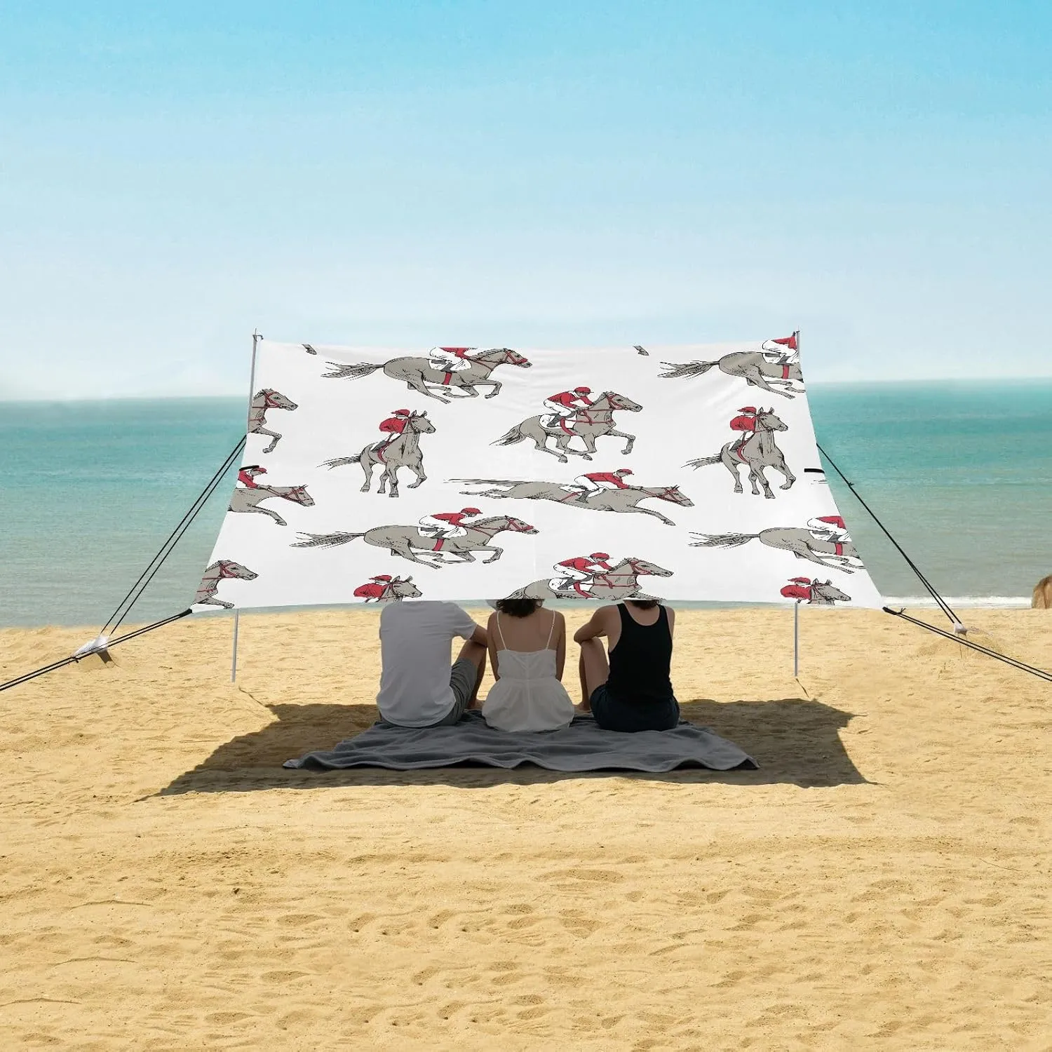 Beach Shade Tent with UPF50  UV Protection,Sports Horses and Riders Lightweight Camping Sun Shelter for Outdoor,Camping Trips, Fishing, Backyard,Picnics,Easy Set Up and Carry 9x10.5 FT