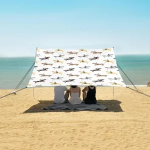 Beach Shade Tent with UPF50  UV Protection,Woman Riding Horse Equestrian Lightweight Camping Sun Shelter for Outdoor,Camping Trips, Fishing, Backyard,Picnics,Easy Set Up and Carry 9x10.5 FT