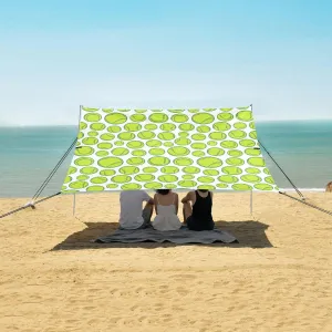 Beach Shade Tent with UPF50  UV Protection,Yellow Tennis Balls Pattern Lightweight Camping Sun Shelter for Outdoor,Camping Trips, Fishing, Backyard,Picnics,Easy Set Up and Carry 9x10.5 FT