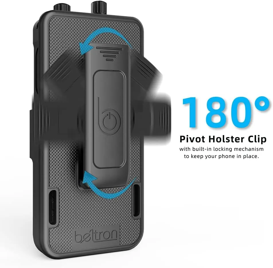 BELTRON Sonim XP5 Plus Case with Holster, Heavy Duty Belt Swivel Clip for Sonim XP5Plus (AT&T FirstNet XP5900) - Secure Fit & Built-in Kickstand (Industrial Strength) - Black