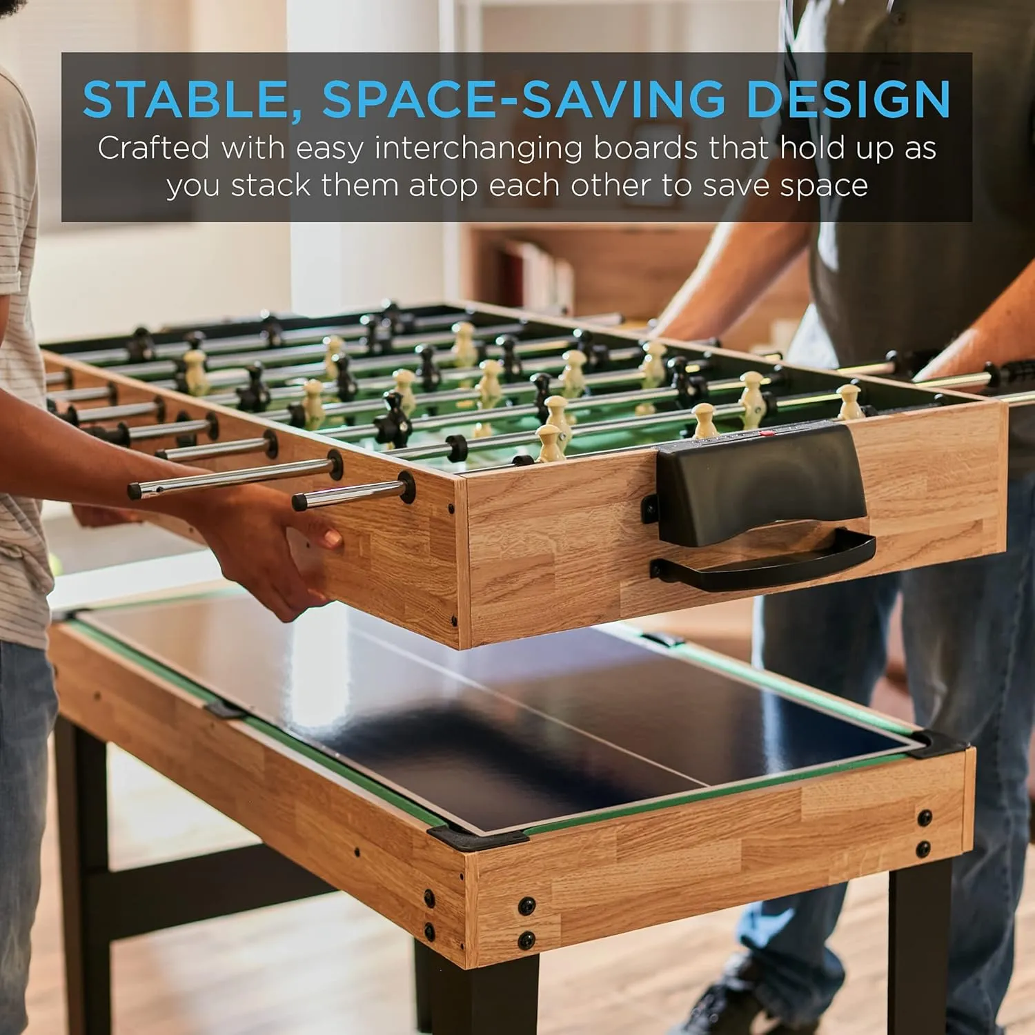 Best Choice Products 2x4ft 10-in-1 Combo Game Table Set for Home, Game Room, Friends & Family w/Hockey, Foosball, Pool, Shuffleboard, Ping Pong, Chess, Checkers, Bowling, and Backgammon