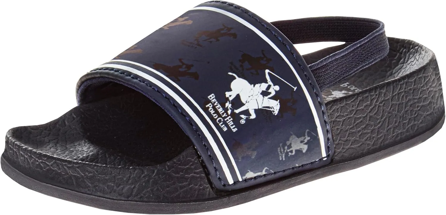Beverly Hills Polo Club Boy's Slides Comfortable Non-Slip Sandals (Toddler-Big Kid)