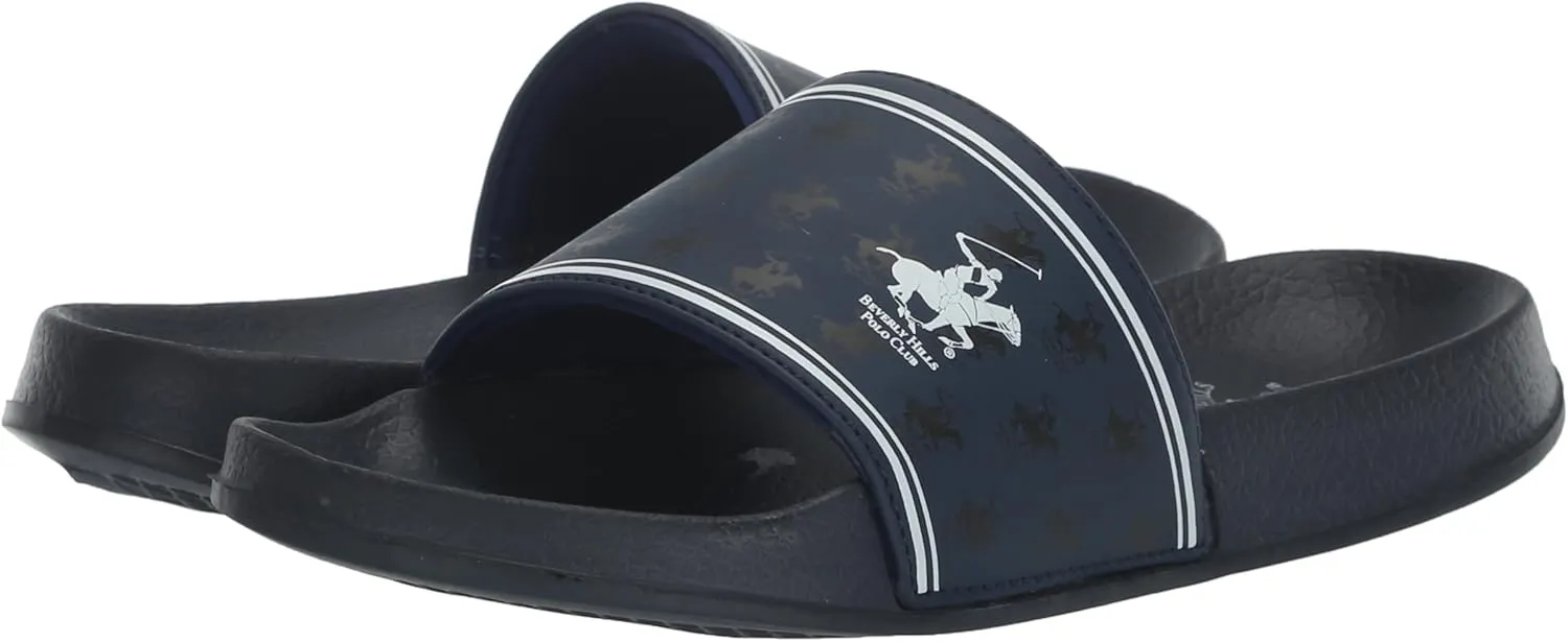Beverly Hills Polo Club Boy's Slides Comfortable Non-Slip Sandals (Toddler-Big Kid)