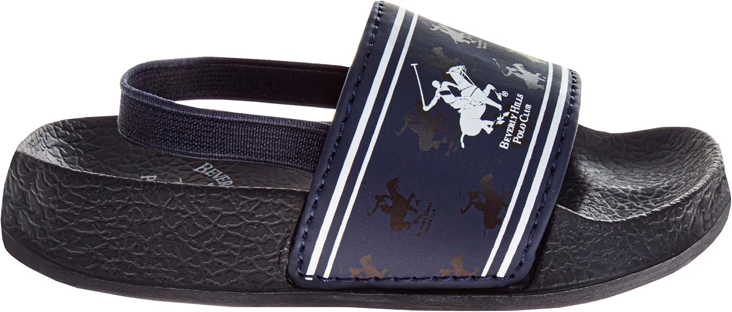 Beverly Hills Polo Club Boy's Slides Comfortable Non-Slip Sandals (Toddler-Big Kid)