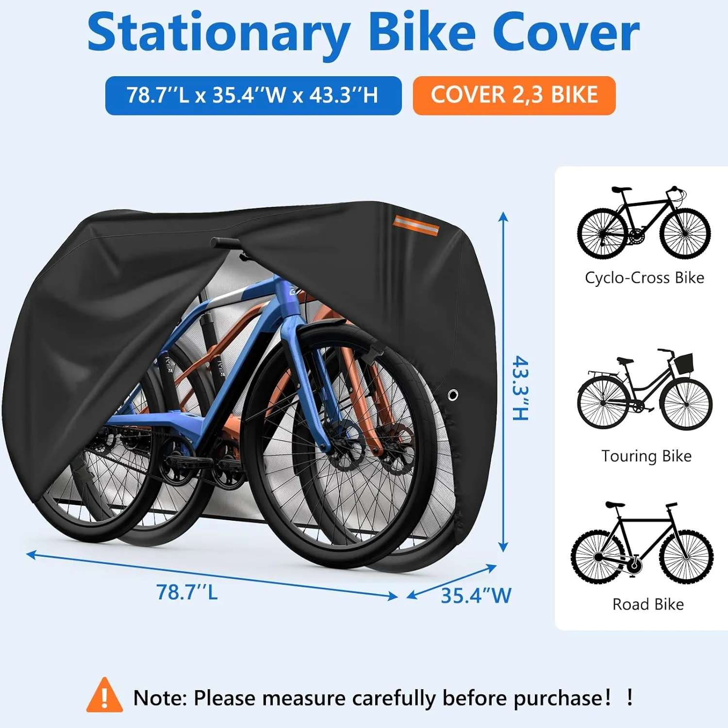 Bike Cover for Transport on Rack,Waterproof Tear Resistant Outdoor Cover for 1 or 2 Bikes with Visible Tail Lights