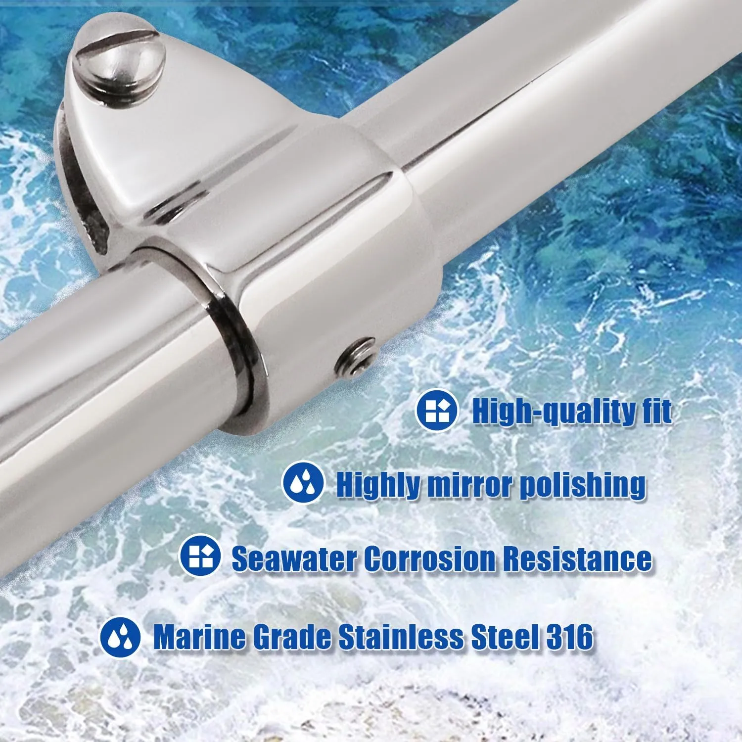 Bimini Top Fitting Hardware,Boat Jaw Slide Clamp 316 Stainless Steel Canopy Extension Parts Railing Accessories Marine Equipment for Boats