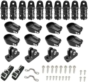 Bimini Top Fittings - 7/8" Nylon Set for Boat Canopy, Bow Hardware
