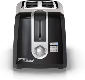 BLACK DECKER 2-Slice Toaster, T2569B, Extra Wide Slots, 6 Shade Settings, 850 Watts, Crumb Tray, Cancel Button