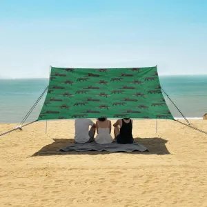 Black Panther Beach Canopy Tent Anti-UV & Wind Resistant, Cartoon Camping Sun Shelter Easy Setup Portable,Outdoor Shade Tents with Sandbags,Sand Shovels,Ground Pegs & Stability Poles