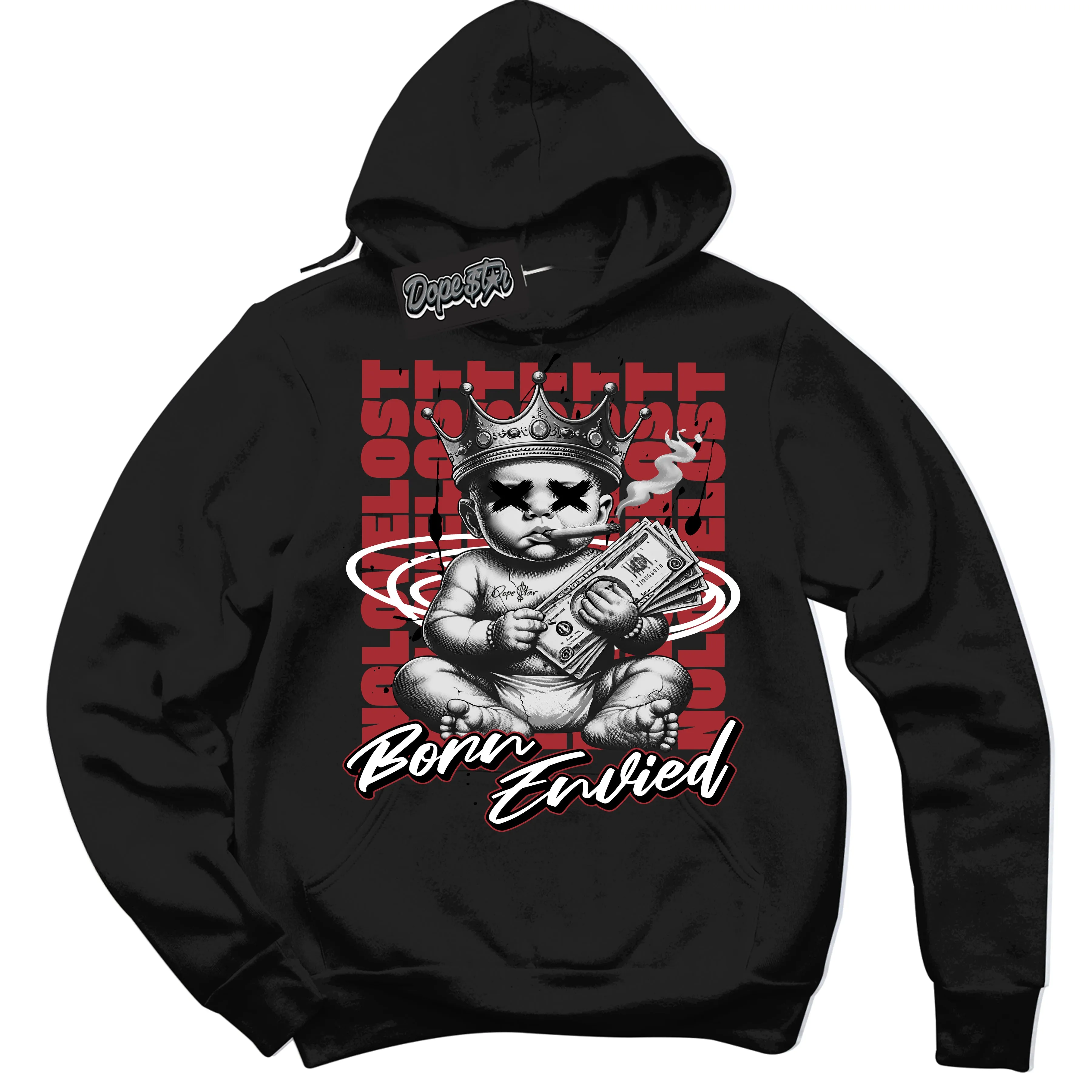 Black Toe Bright Crimson Dunk Sneaker Hoodie Born Envied Graphic