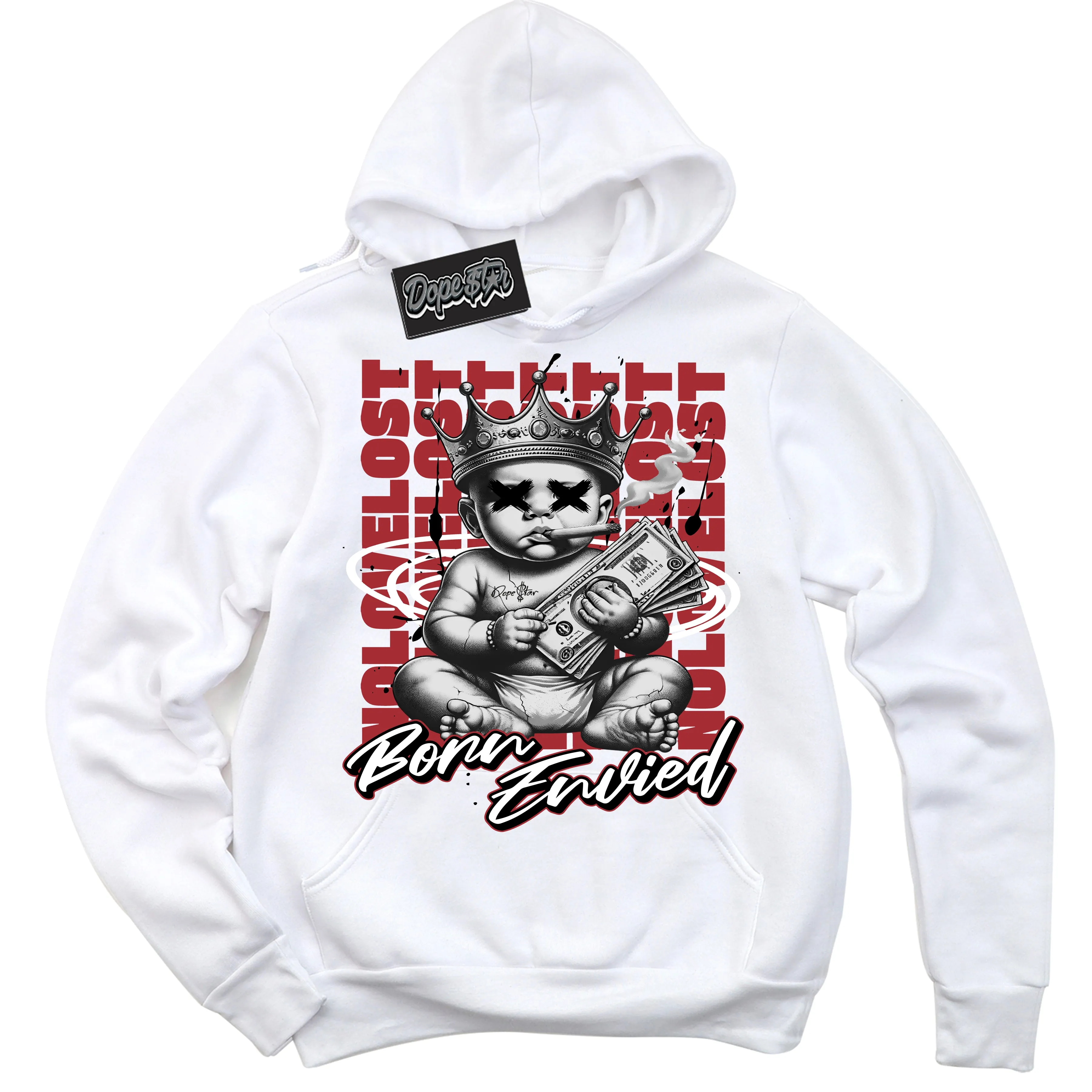 Black Toe Bright Crimson Dunk Sneaker Hoodie Born Envied Graphic