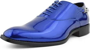 Bolano Men's Oxford Dress Shoes - Chainz Model with Cuban Heel and Lace-Up Closure
