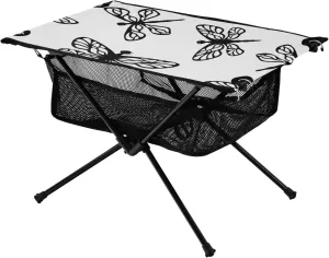 Bolaz Outdoor Folding Portable Picnic Camping Table-Dragonfly Black and White,Storage Mesh for Camping Gear Accessories, Hiking, Mountaineering, Outdoor Travel