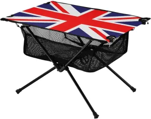 Bolaz Outdoor Folding Portable Picnic Camping Table-Flag Print,Storage Mesh for Camping Gear Accessories, Hiking, Mountaineering, Outdoor Travel