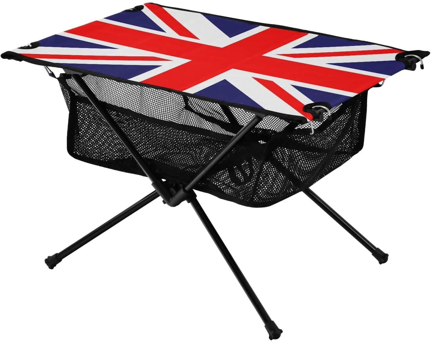 Bolaz Outdoor Folding Portable Picnic Camping Table-Flag Print,Storage Mesh for Camping Gear Accessories, Hiking, Mountaineering, Outdoor Travel