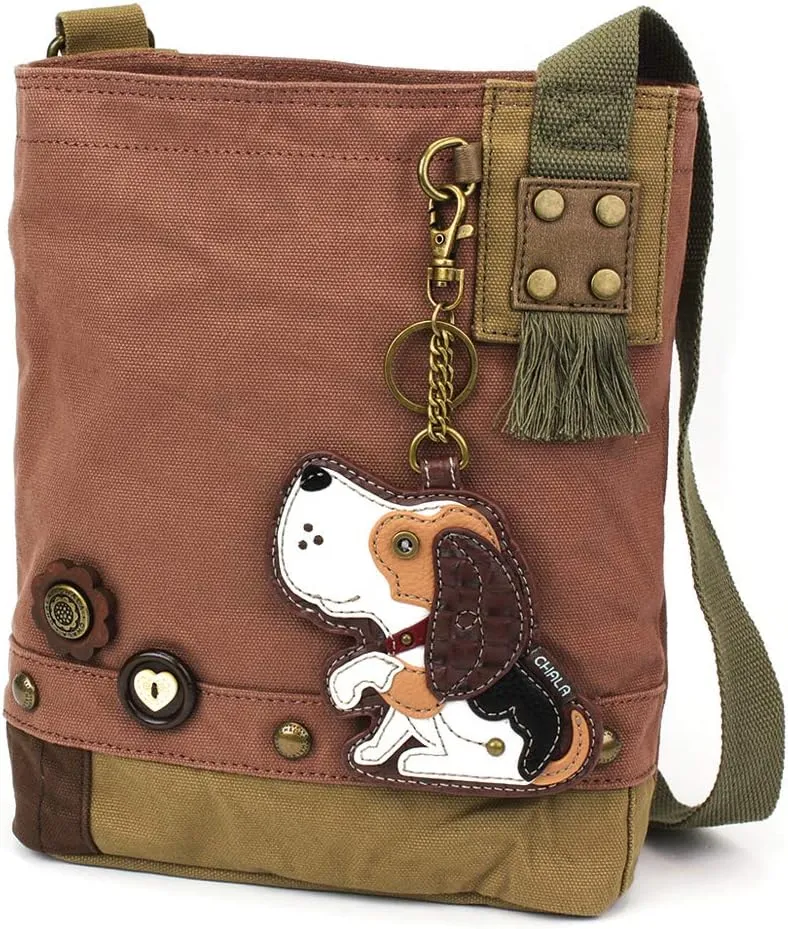 CHALA Patch Crossbody Bag Weiner Dog Dachshund Multi-color