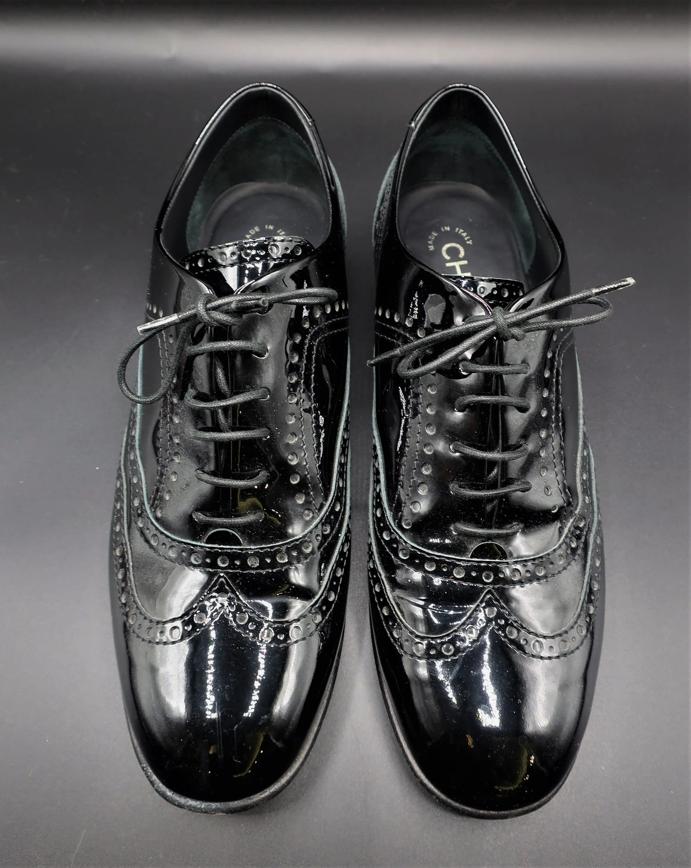 Chanel Patent Leather Oxford Shoes