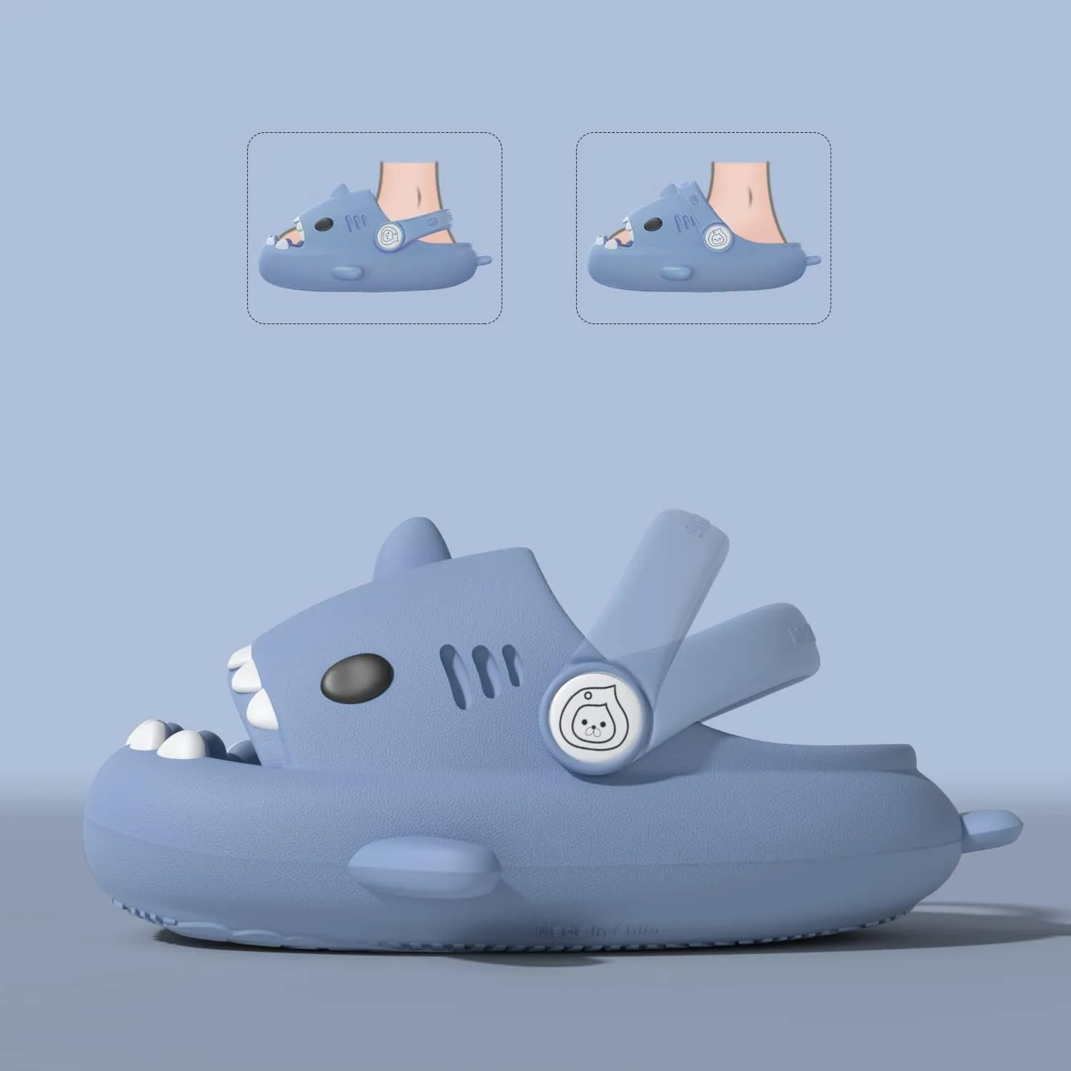 ChayChax Boys Girl Cloud Shark Slides Non-Slip Novelty Open Toe Sandals Extremely Comfy Cushioned Thick Sole Cute Cartoon Shower Slippers Indoor & Outdoor