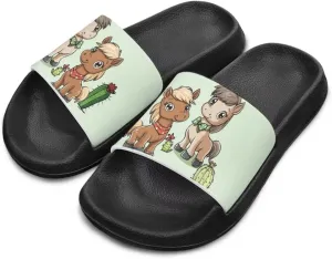 Children's Slippers Beach Sandals Slide Sandals Filp-Flops for Unisex Kids Boys Girls Gift for Daughters Sons Little Brothers Sisters Black Sole Little Kid Size 11-Big Kid Size 3