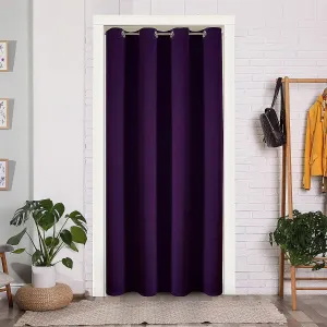 ChrisDowa Blackout Door Curtains for Doorway Privacy, Grommet Closet Curtains for bedroom closet door, Thermal Insulated Temporary Door Cover Room Divider Curtain (1 Panel, Royal Purple, 42 x 80 Inch)