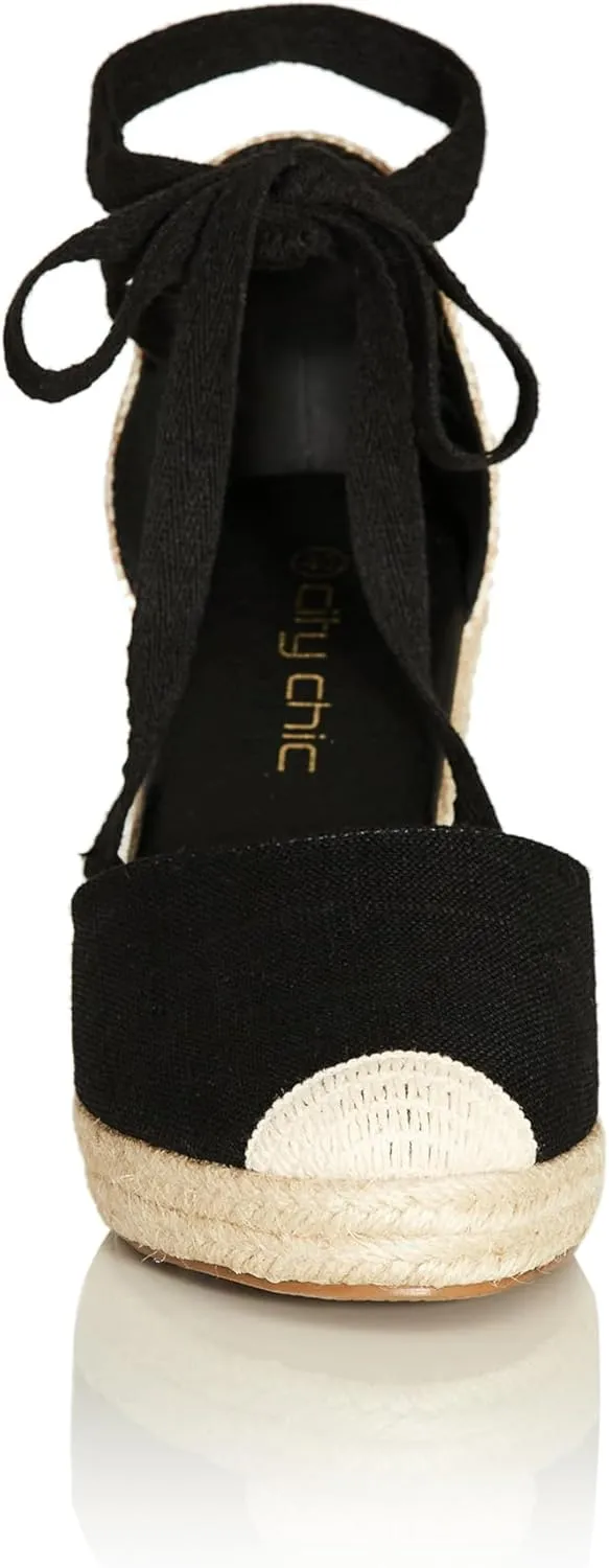 City Chic Women's Wedge-Wide Fit Sage Sandal