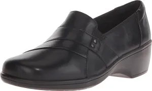 Clarks womens May Marigold Slip On Loafer, Black Leather, 7 US