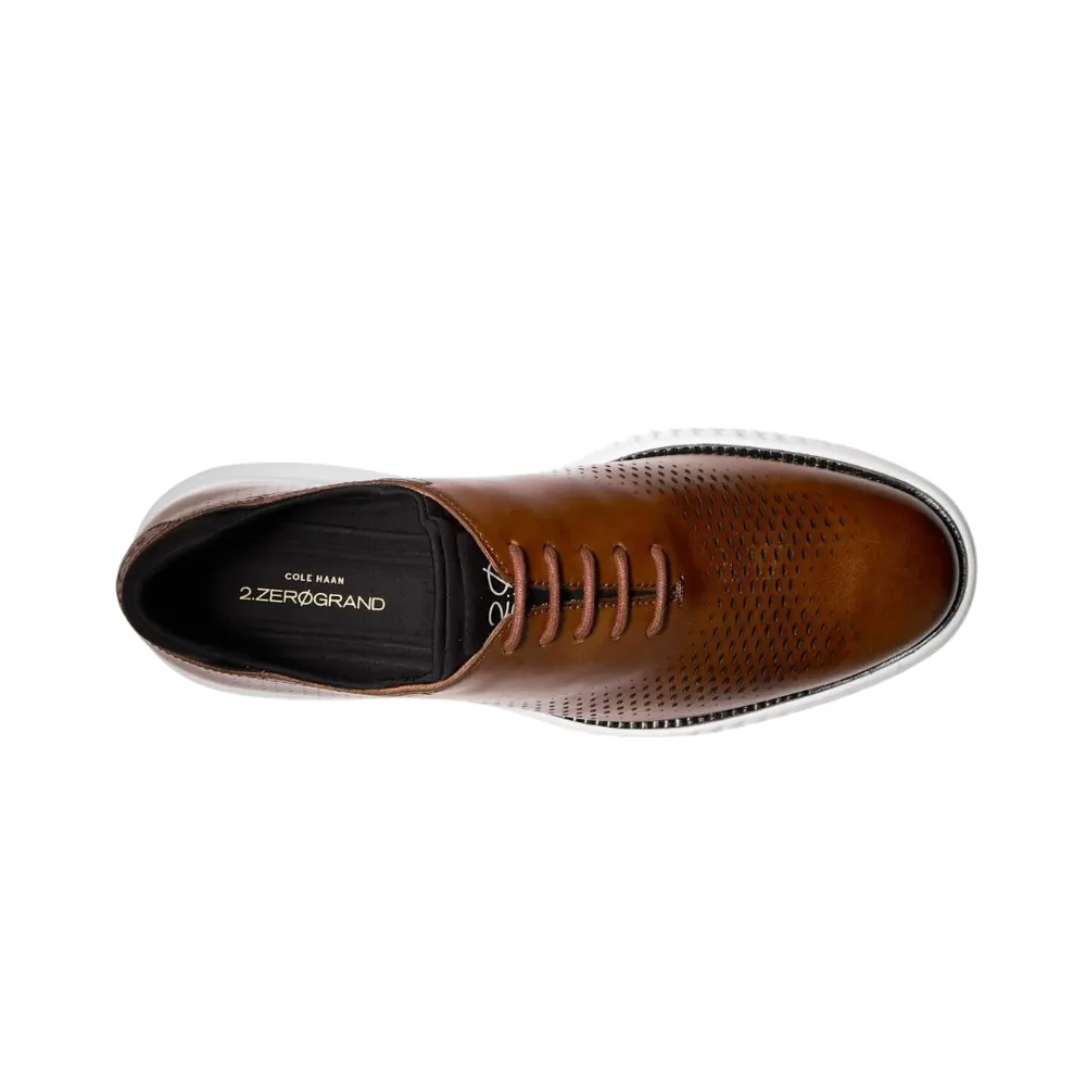 Cole Haan Men's 2.Zerogrand Laser Wing Oxford, Sophisticated, Leather Tan/Ivory, Wide