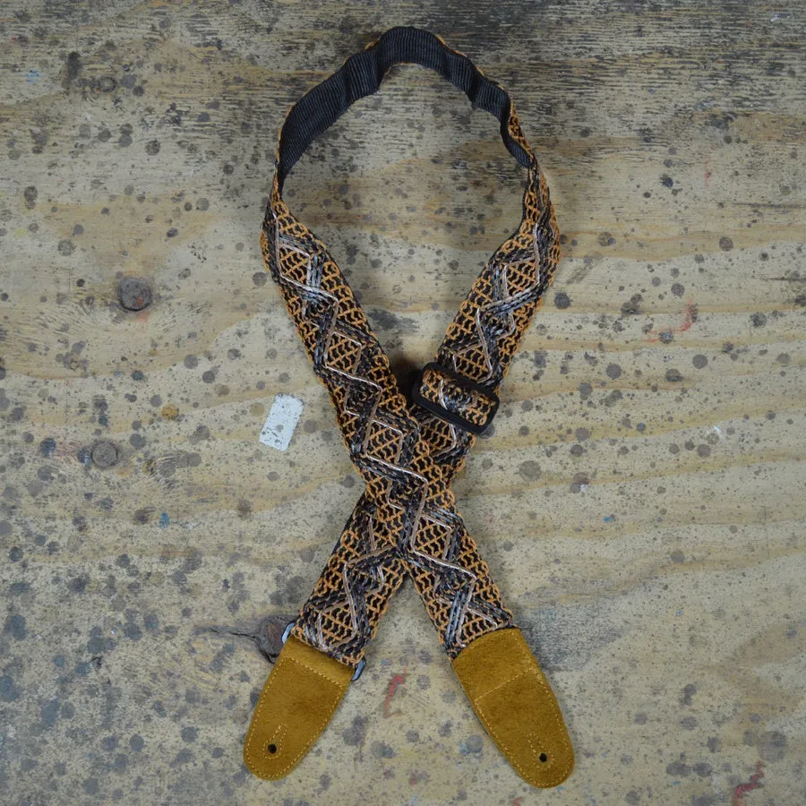 Colonial Leather - Lacing & Suede Guitar Strap - Tan