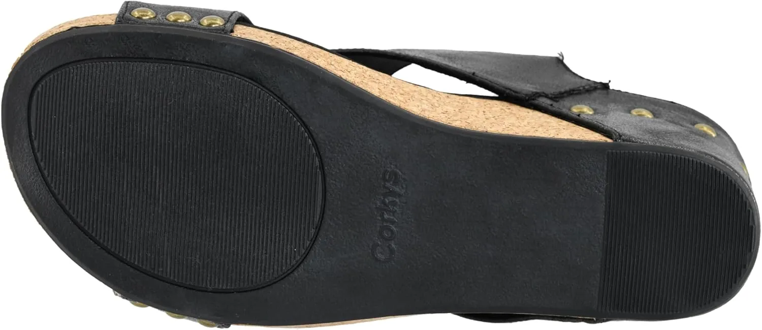 Corkys Footwear Womens Carley Wedges, Featuring Corkys EVA Foam Cushioned Insoles, A 2.5 Inch Heel, Lightweight For All Day Wear, And Hook And Loop Closure