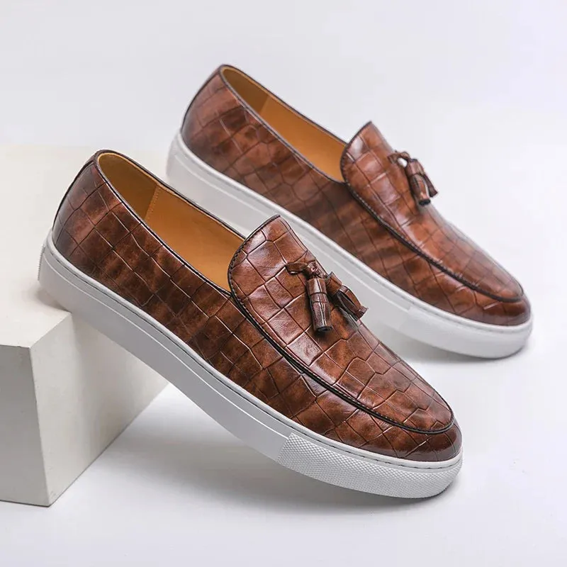 Croc Leather Loafers
