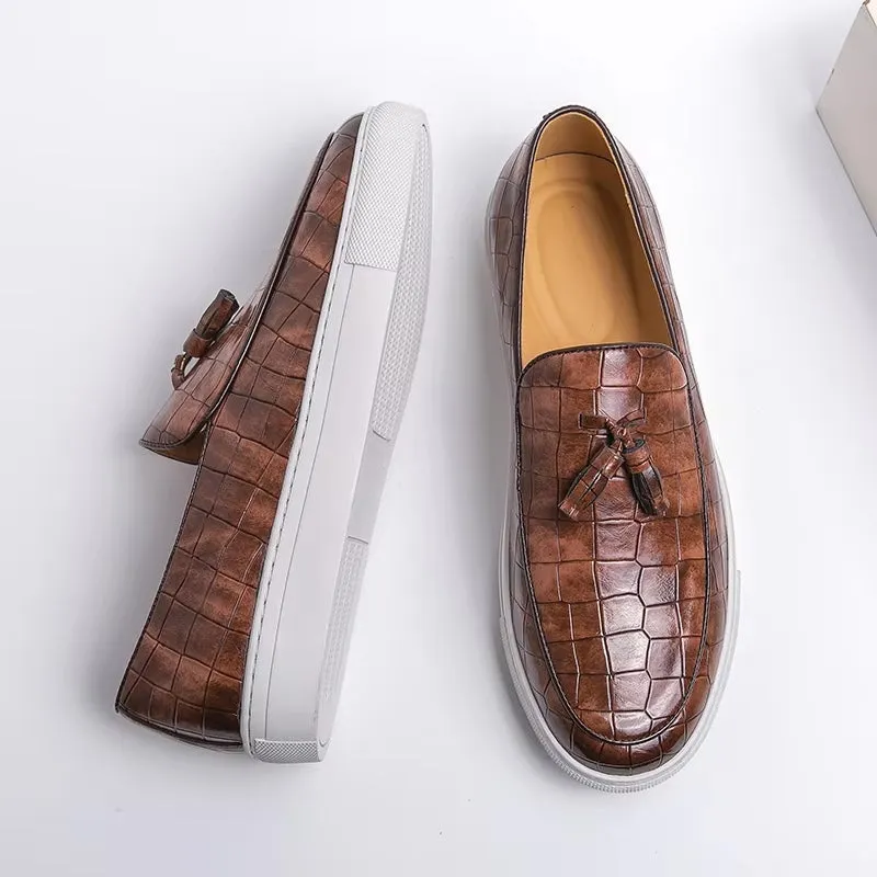 Croc Leather Loafers