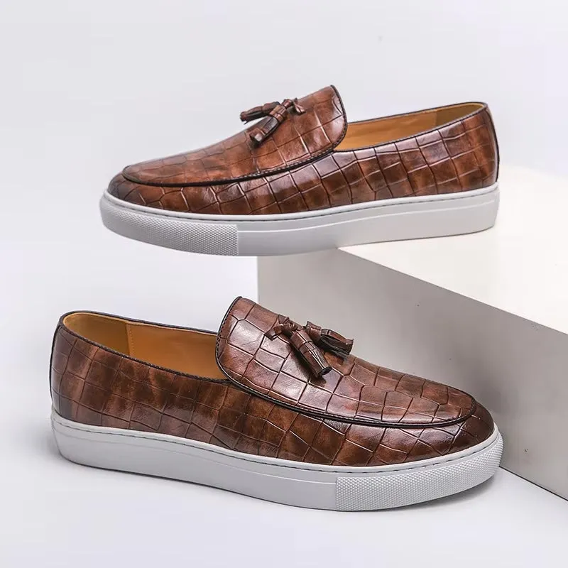 Croc Leather Loafers