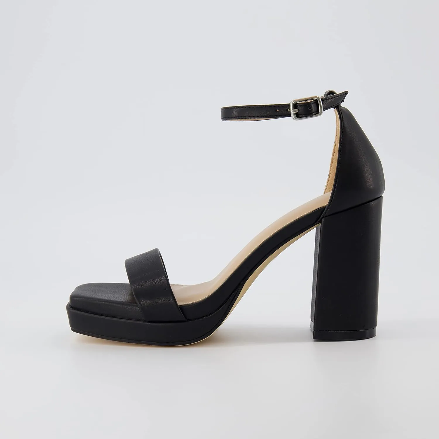 CUSHIONAIRE Women's Grammy one band block heel platform sandal  Memory Foam, Wide Widths Available
