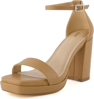 CUSHIONAIRE Women's Grammy one band block heel platform sandal  Memory Foam, Wide Widths Available