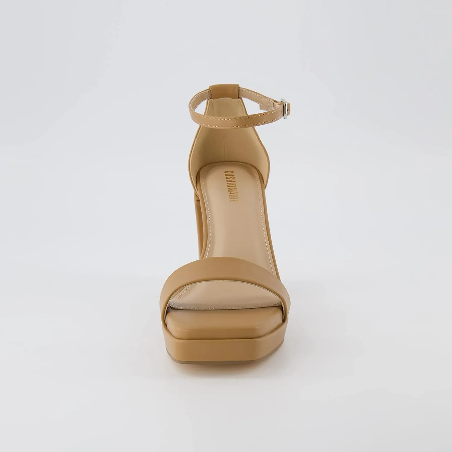 CUSHIONAIRE Women's Grammy one band block heel platform sandal  Memory Foam, Wide Widths Available