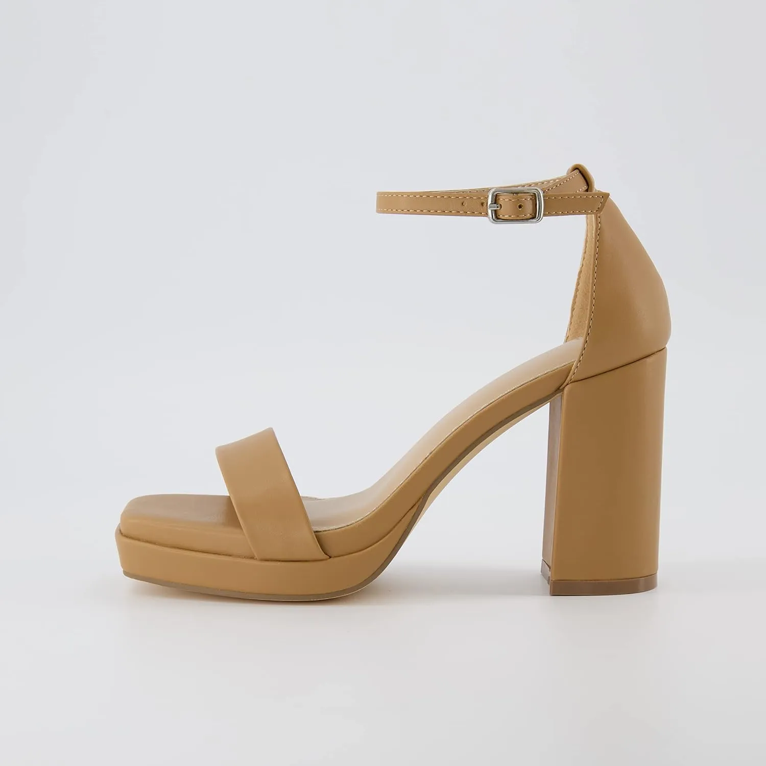 CUSHIONAIRE Women's Grammy one band block heel platform sandal  Memory Foam, Wide Widths Available