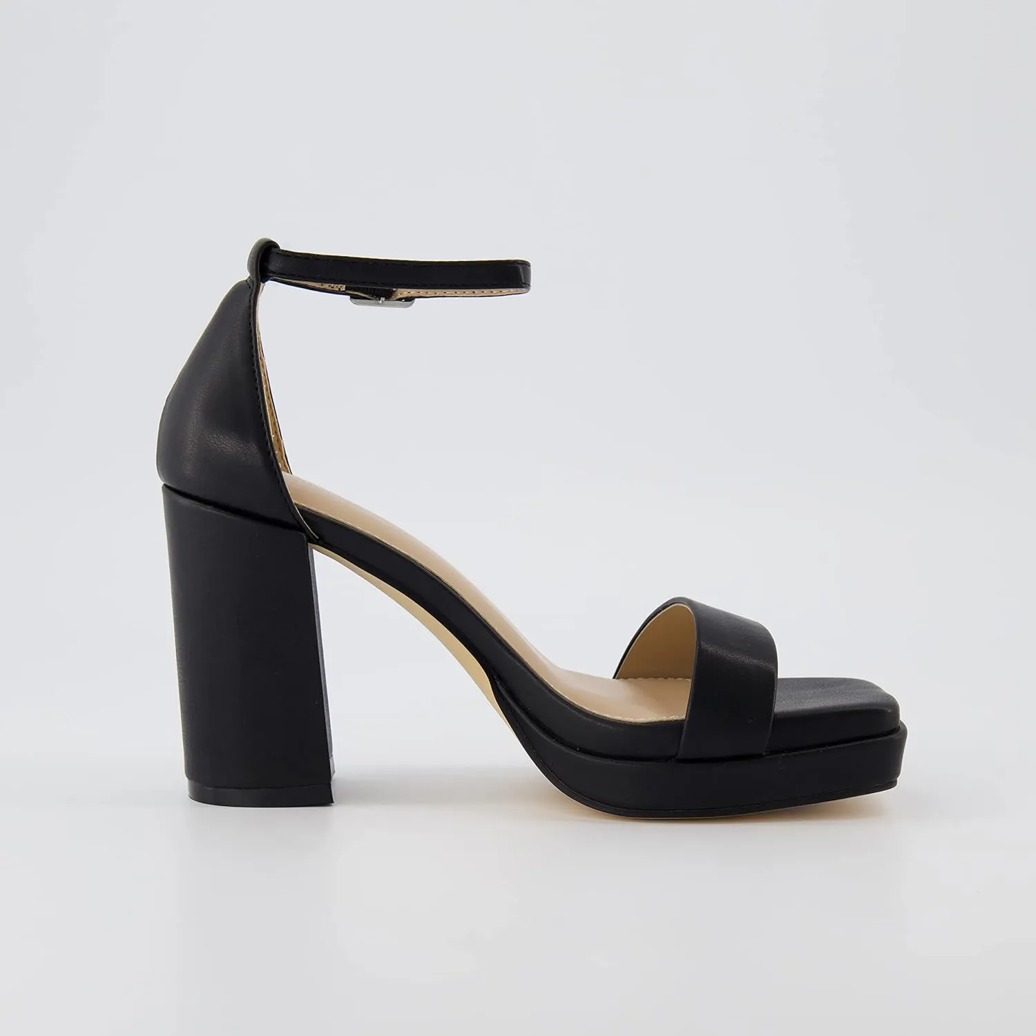 CUSHIONAIRE Women's Grammy one band block heel platform sandal  Memory Foam, Wide Widths Available