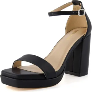 CUSHIONAIRE Women's Grammy one band block heel platform sandal  Memory Foam, Wide Widths Available