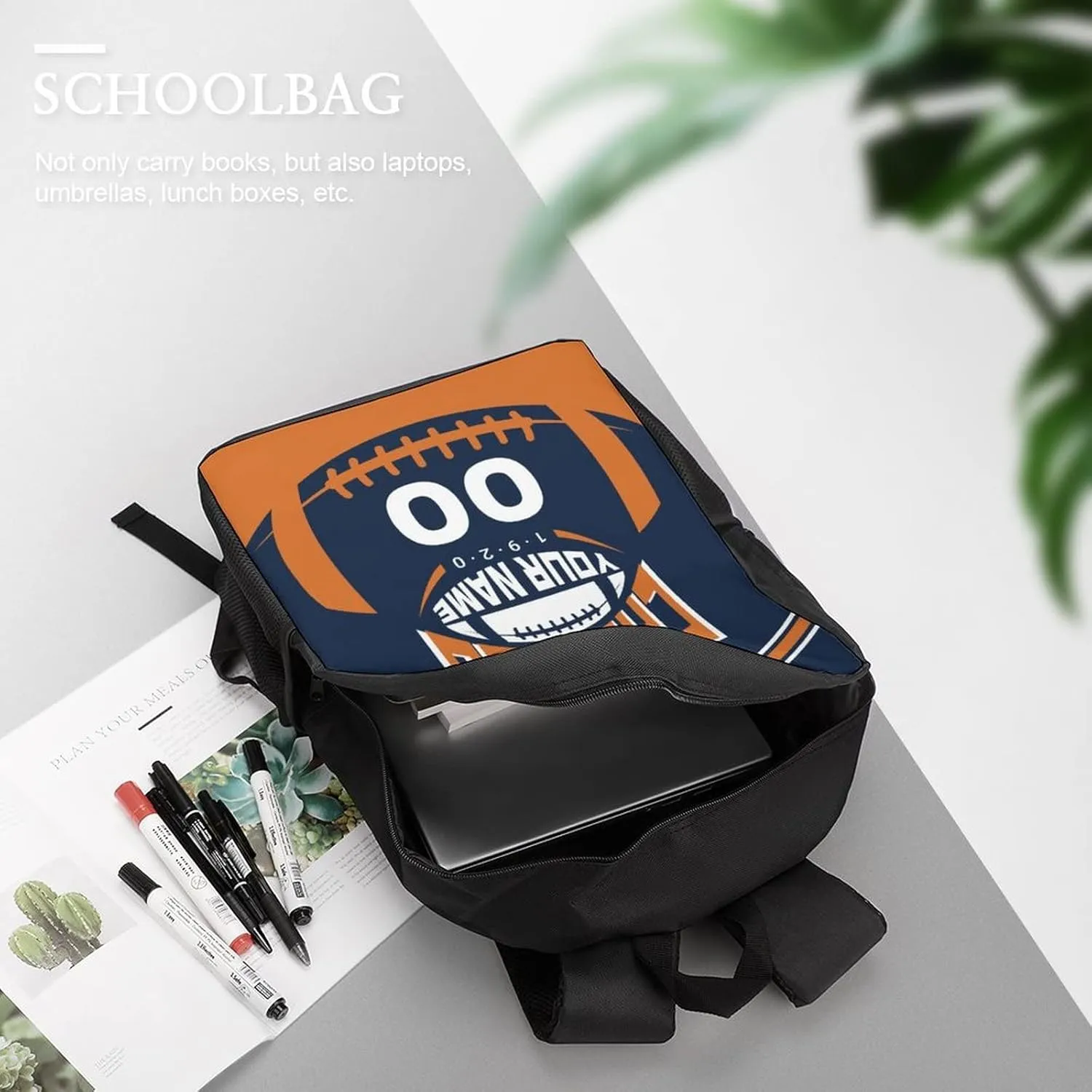 Custom Shoulder Chicago Backpack Personalized Any Name Number 17 Inch Large Capacity Laptop Bag Bookbag Gifts for Men Women