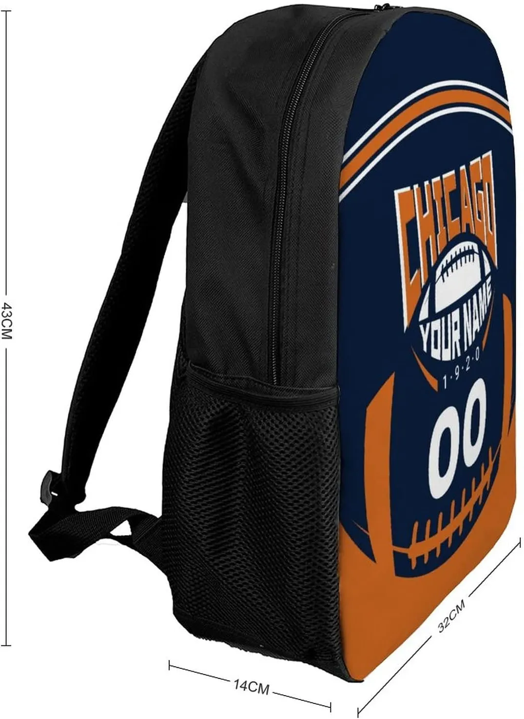 Custom Shoulder Chicago Backpack Personalized Any Name Number 17 Inch Large Capacity Laptop Bag Bookbag Gifts for Men Women