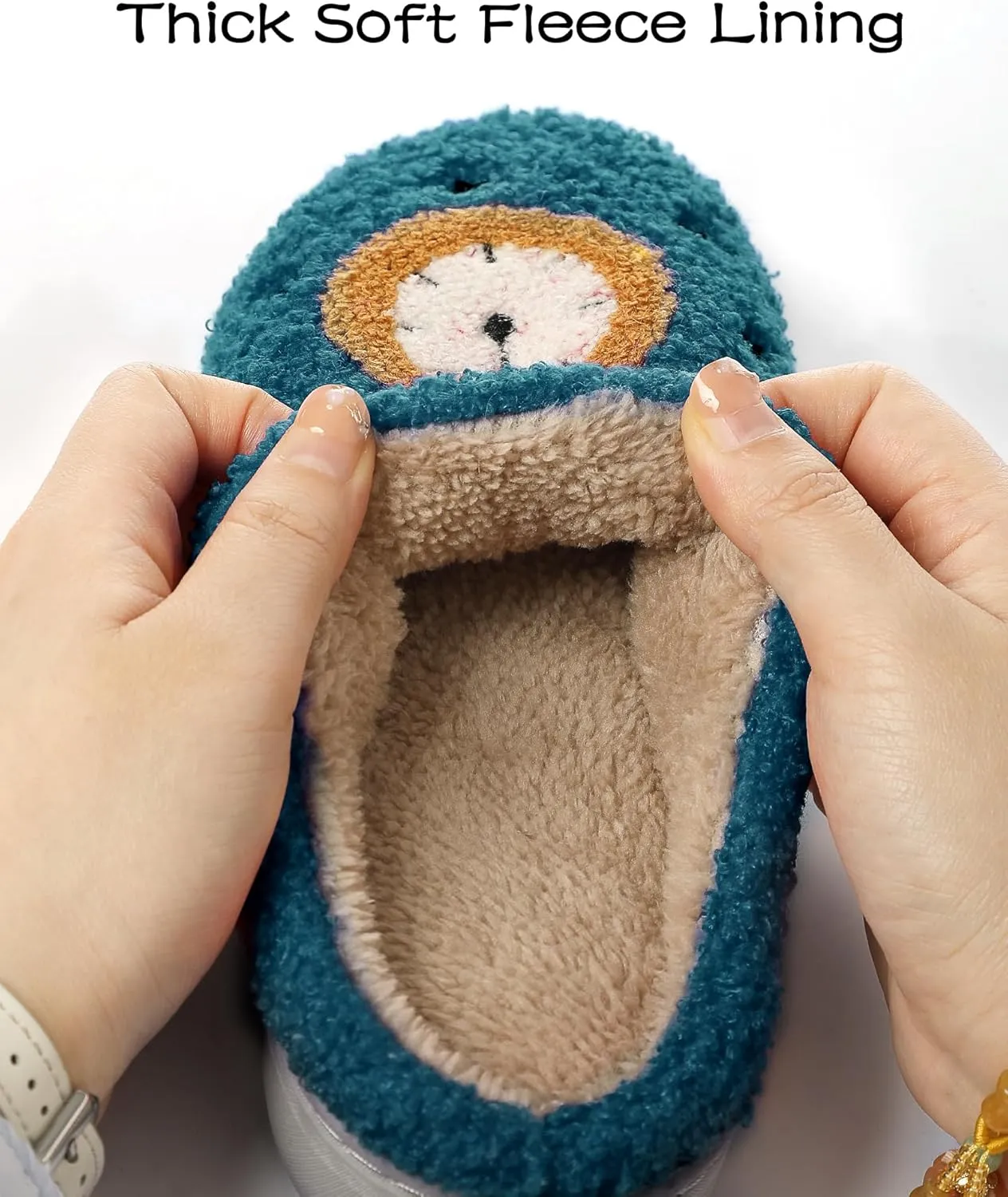Cysincos House Slippers for Women and Men Unisex Cozy Warm Winter Plush Slides Slip-on Fuzzy Slippers Size 5.5-12.5