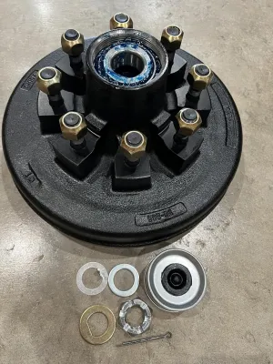 D2E TRAILERS LIPPERT 8K HYBRID REPLACEMENT HUB COMPLETE 12X2 5/8"" STUDS 8X6.5 BP PREGREASED BOXED KIT OR UPGRADE 6/7000 AXLES to HEAVY DUTY HUBS.