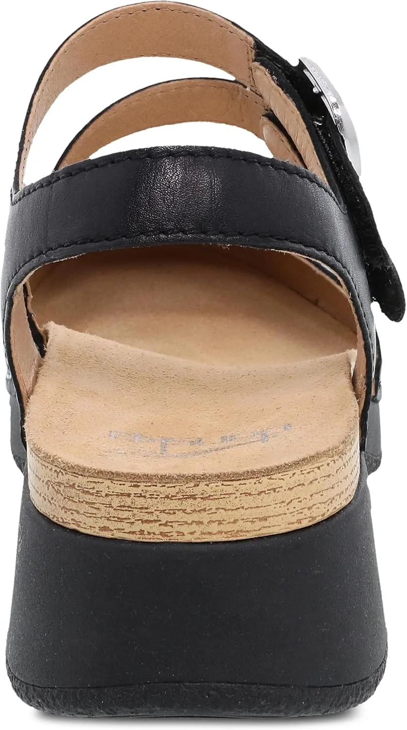 Dansko Rissa Closed Toe Sandal for Women - Unique and Stylish Shoe with Recycled Textile Linings and Leather Uppers - All-Day Legendary Comfort