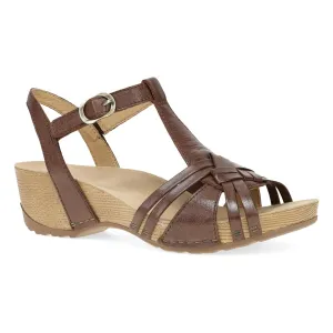 Dansko Tia Brown Milled Burnished Sandal