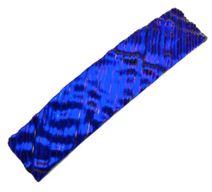 Dichroic Glass Hair Barrette - Large 3.5" / 90mm - Cobalt Blue Navy Ultramarine Sapphire Royal Blue Wavy Striped Ripple Waves Metallic Iridescent Slide Clip Hair Accessories