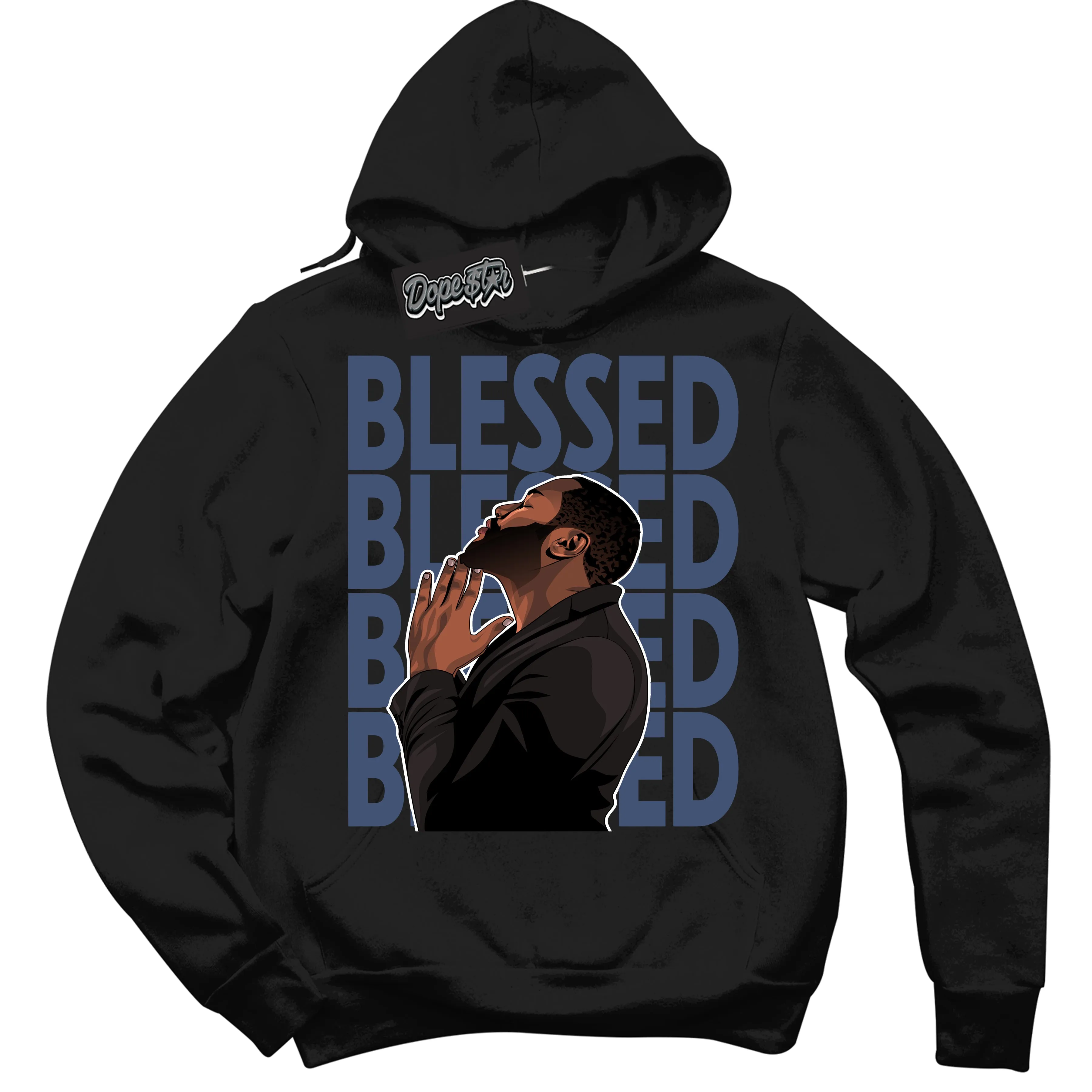 Diffused Blue 11s Sneaker Hoodie God Blessed Graphic