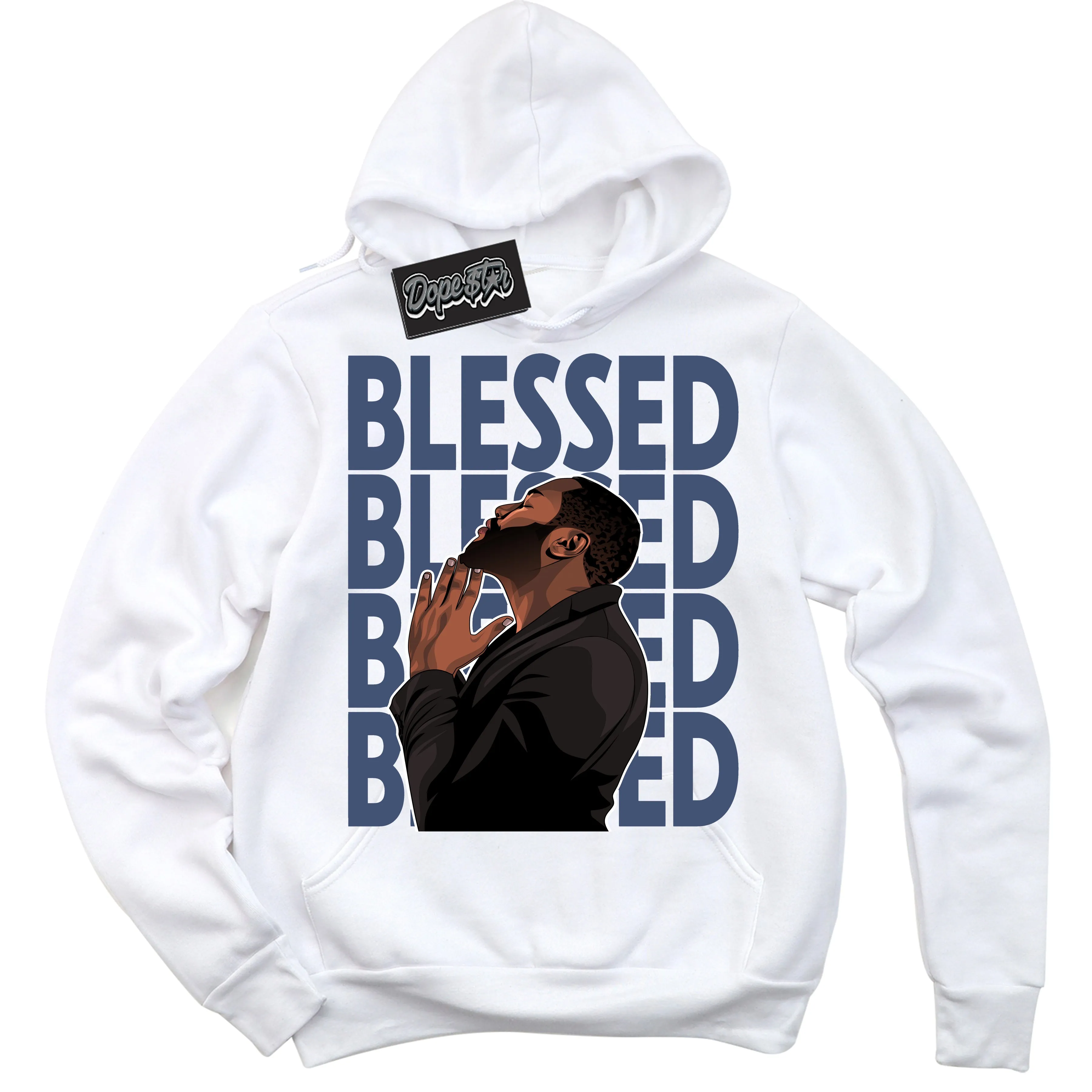 Diffused Blue 11s Sneaker Hoodie God Blessed Graphic