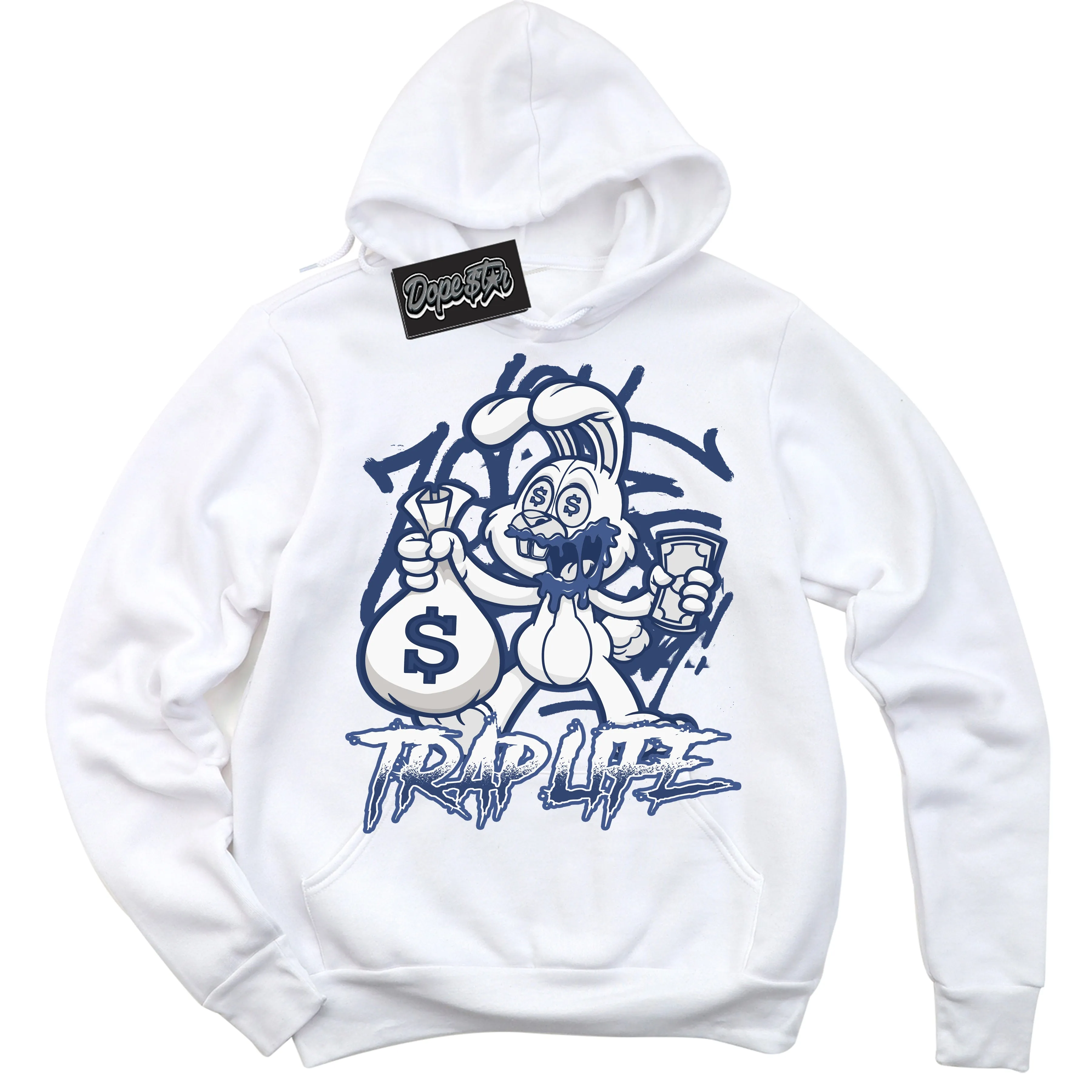 Diffused Blue 11s Sneaker Hoodie Trap Rabbit Graphic