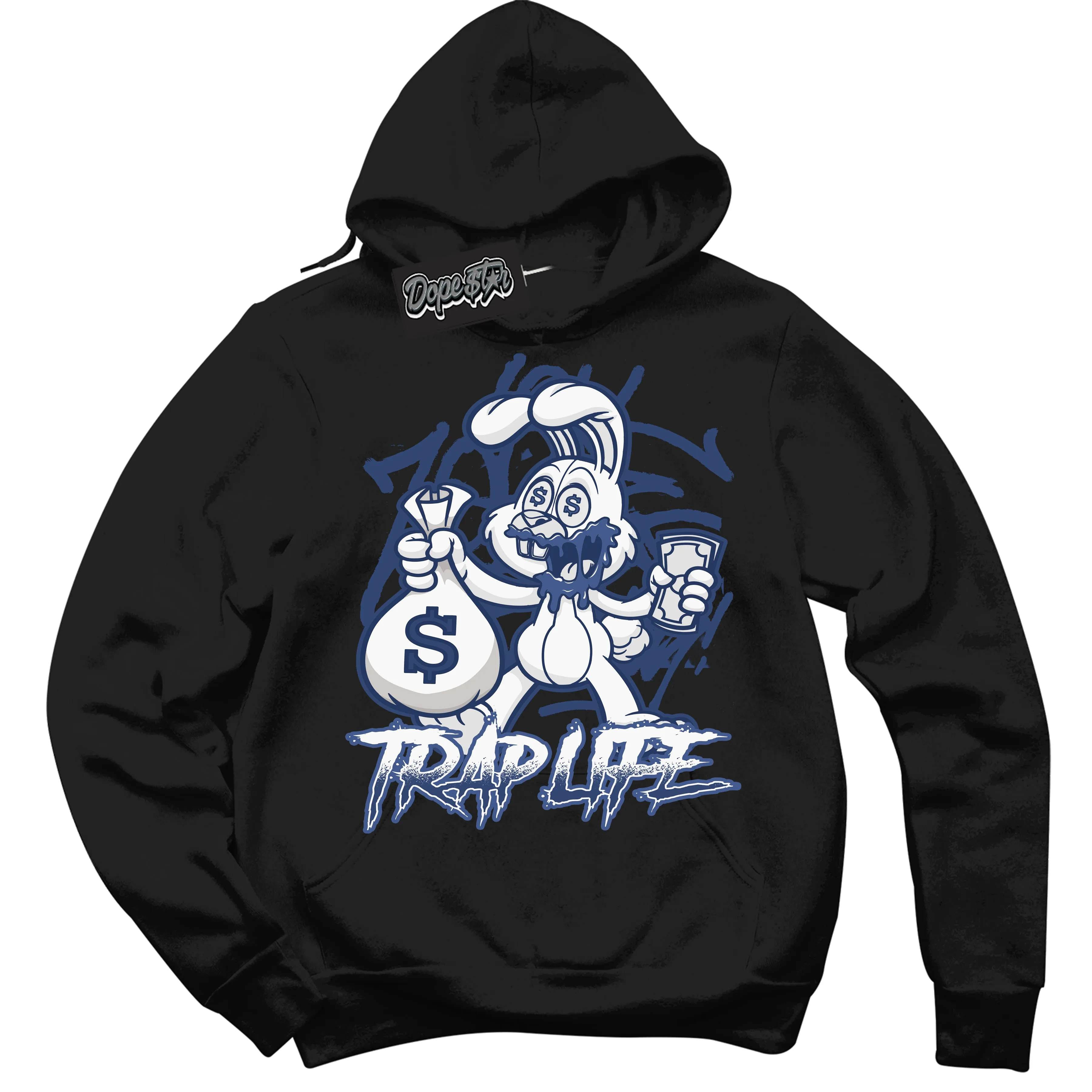 Diffused Blue 11s Sneaker Hoodie Trap Rabbit Graphic
