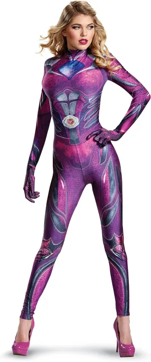 Disguise Women's Pink Ranger Movie Bodysuit Costume